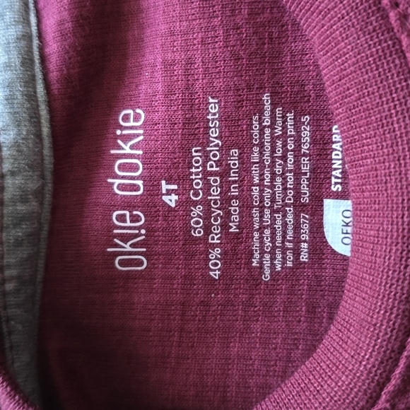 OKIE DOKIE TODDLER BOYS BURGUNDY 2 PIECE SET SIZE 4T - Picture 8 of 14